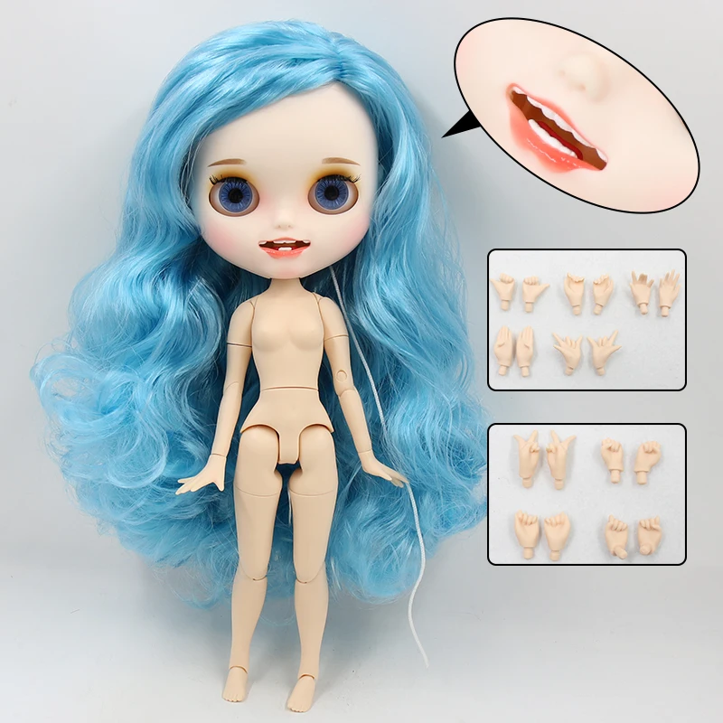 ICY factory blyth doll joint body bjd toy custom doll naked doll with hands AB matte face on sale 1/6 30cm - Цвет: doll and hands AB