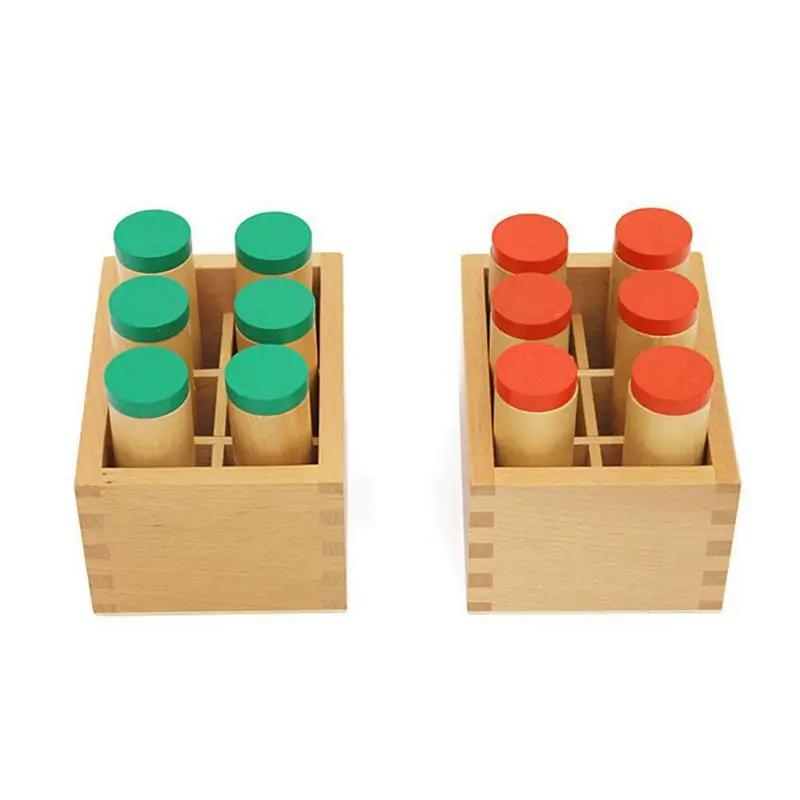 Wooden Montessori Sensorial Auditory Material Container Holder Sound Cylinder