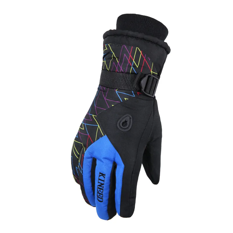 Синий KINEED Guantes Moto мужские водонепроницаемые ветрозащитные зимние мотоциклетные перчатки с сенсорным экраном Gant Moto Guantes Moto перчатки - Цвет: Синий