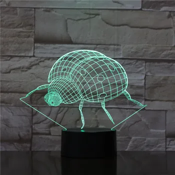 

7 Colorful Ladybug Chaf Animal 3D Lamp LED Night Light USB Touch Sensor Light Children Cute Night Lamp Bedroom Light Kids Gifts