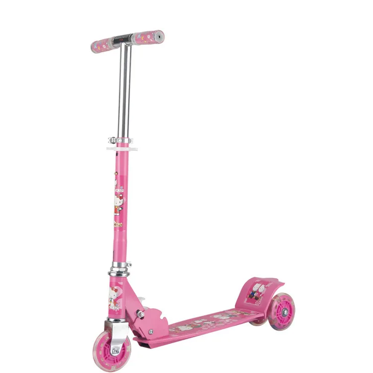 

Children Scooter Tricycle Flash 3 round Baby Scooter Cute Cartoon Slippery Cars