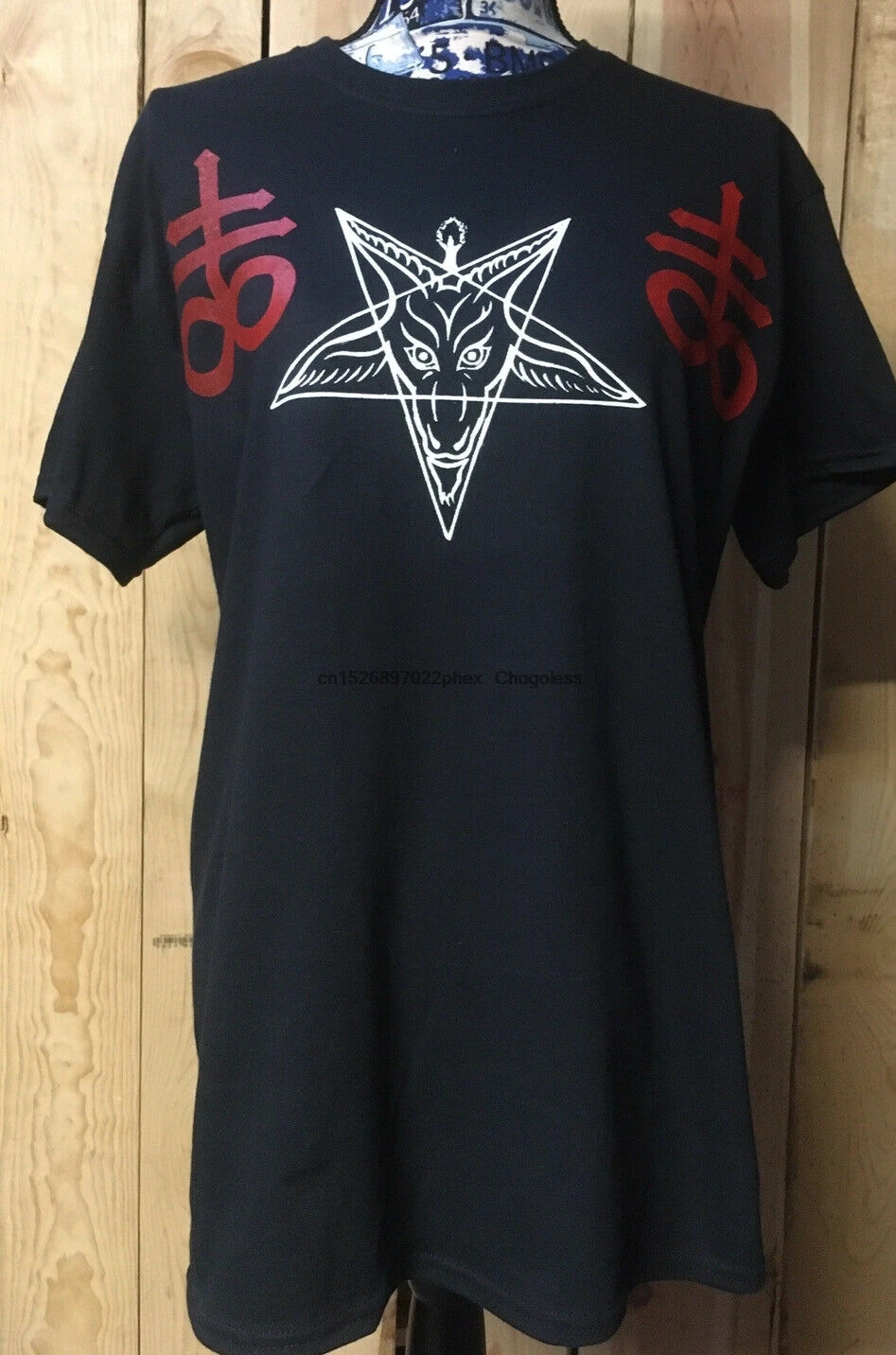 Футболка с надписью Baphomet head brimstone sigils Левиафан сатана малого размера до 2XL |