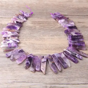 

Dream Amethysts Crystals Quartz Points Graduated Tusk Top Drilled Beads Pendants Fashion Jewelry For DIY Crown graduate gift diy