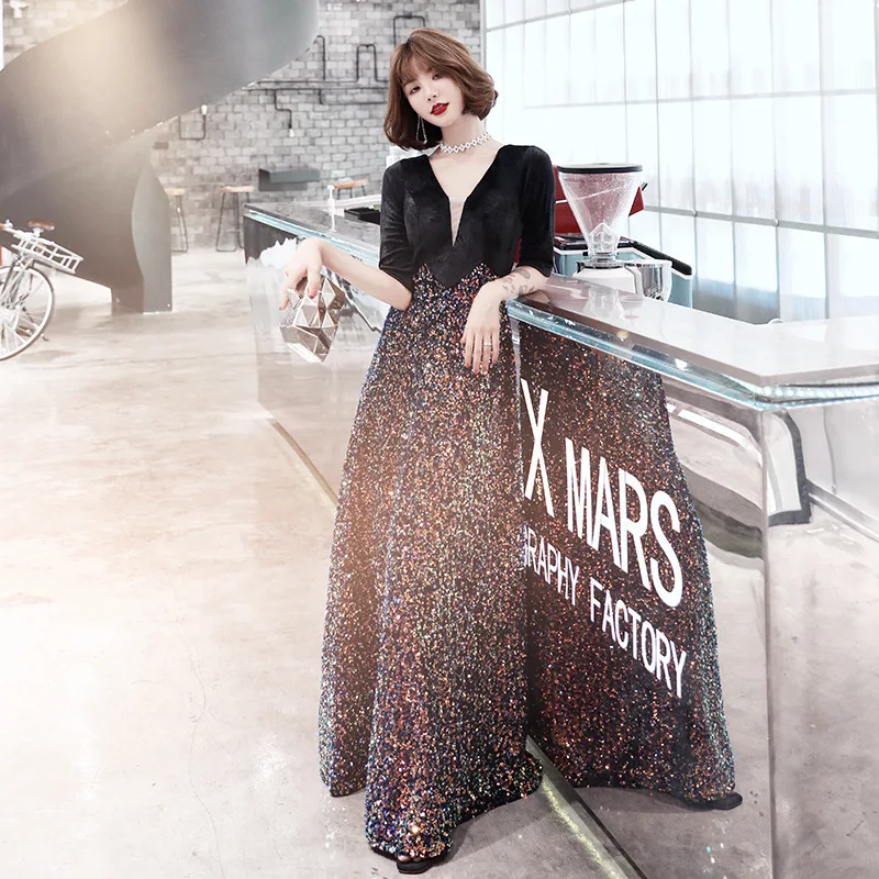 

Vestidos Para Bautizo Limited Evening Dress 2020 New Noble Fashion Show Thin Aristocratic Temperament Long Banquet Big Yards