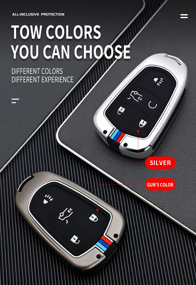 Portachiavi in lega di zinco Cover Shell Holder per Cadillac CTS XTS SRX ATS 2015-2018 CT5 XT5 XT6 Remote Key Car Styling Car Key Case - H9d68eb8b29d647aca6da09502f248eaa7