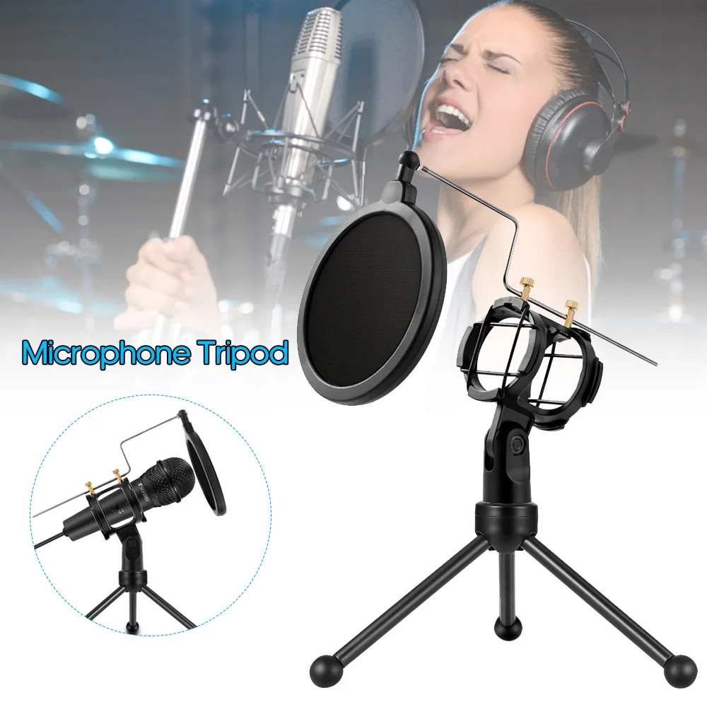 Microphone Stands Tripod Bracket Portable Desktop Table Adjustable