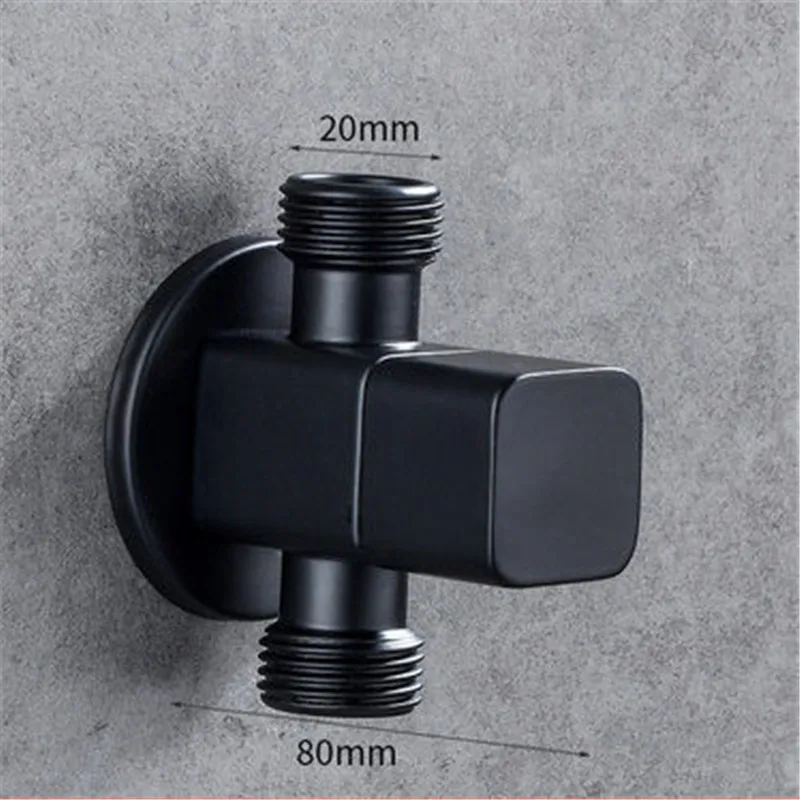 

Free Shipping Bathroom Angle Filling Valve Faucets Brass Black Kitchen Cold Hot Mixer Tap Accessories Standard G1/2 Threaded