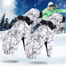 1Pair Thickened Anti Cold Waterproof Windproof Snow Mittens Non Slip Winter Warm Snowboard Women Skiing Gloves Sportswear Hiking