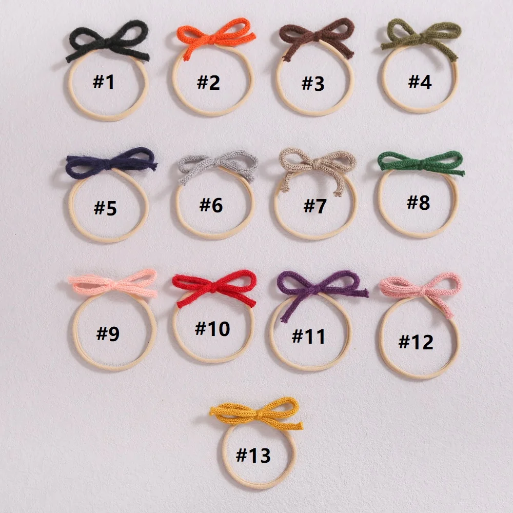 1pcs Wool Bow Elastic Baby Headband for Newborn Girls Hairbands Bowknot Infant Classical Headwear Turban Baby Hair Accessories 2