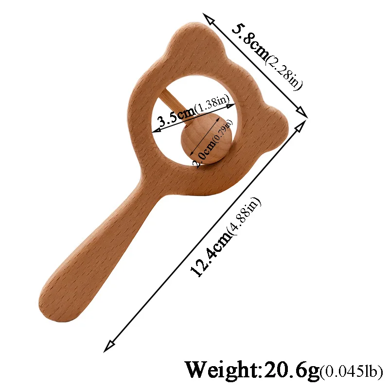 Буковая деревянная погремушка медведь рука прорезывание зубов деревянное кольцо детские погремушки можно жевать бусины играть тренажерный зал Монтессори коляска игрушка обучающие игрушки