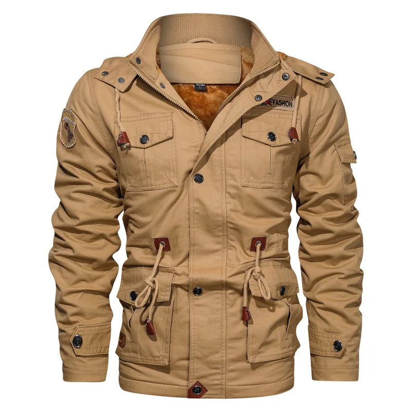 grossos quentes casuais parkas jaquetas militares masculino casaco com capuz 5xl