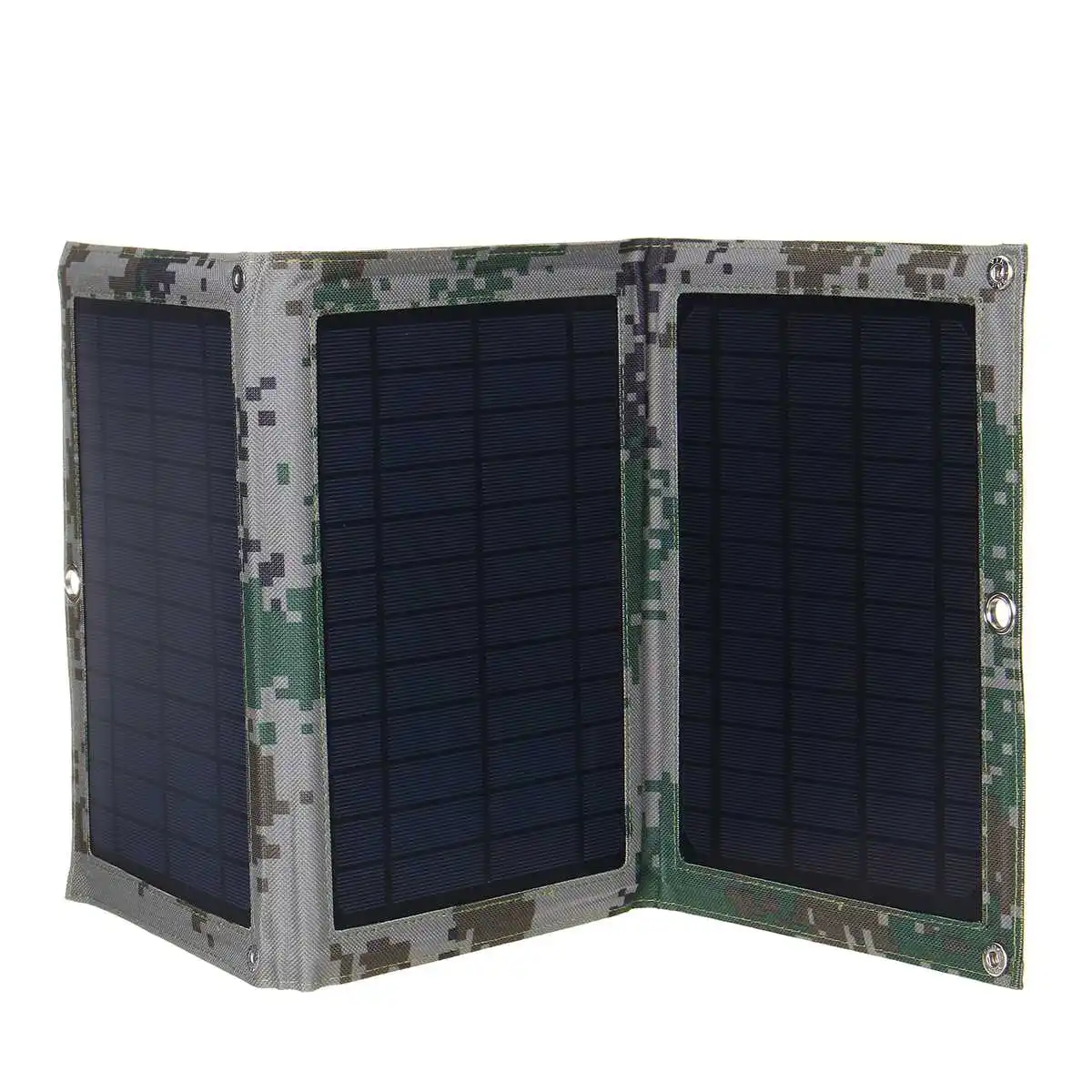 New 30W 5V Foldable Solar Power Bank Charger Solar Panel Monocrystalline Solar Cells Package with Dual USB for Backpack Camping