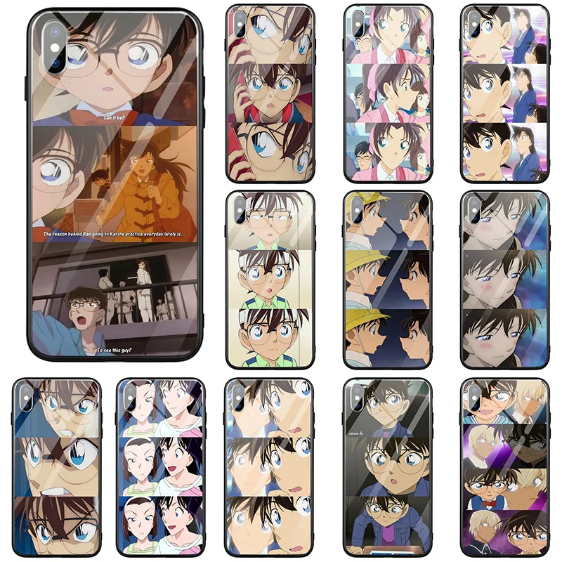 Tempered Glass Mobile Phone Cases Cover for iPhone 5 5S SE 2020 6 6s Plus 7 7Plus X XR XS 11 Pro Max Detective Conan | Мобильные