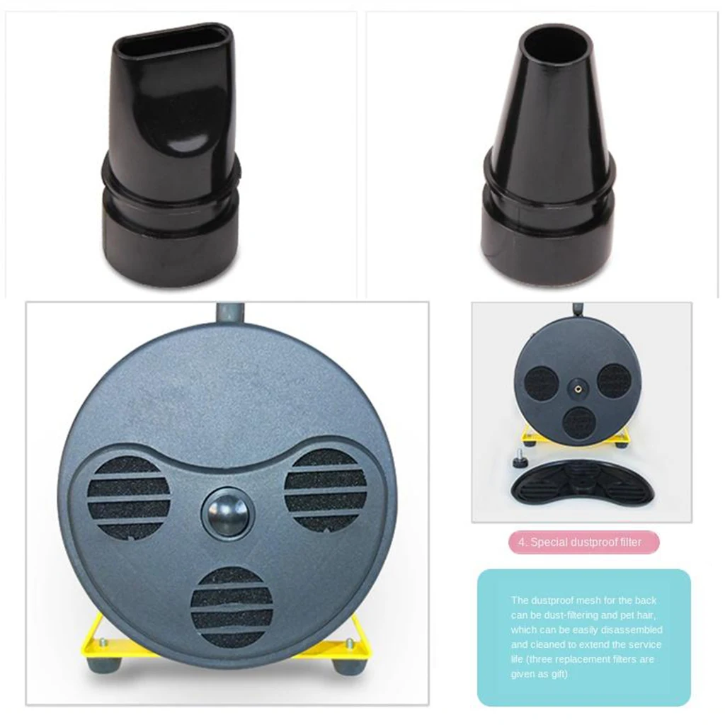 Stepless Adjustable Speed Pet Hair Force Dryer Dog Grooming Blower with Heater