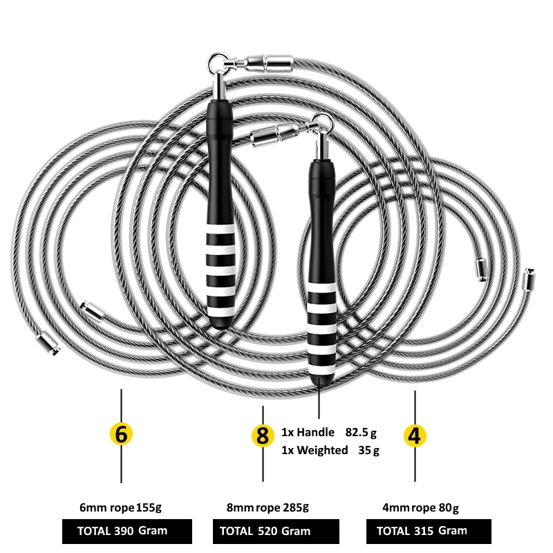 High End quality 8mm HEAVY BATTLE weighed 3 ropes fast click crossrope