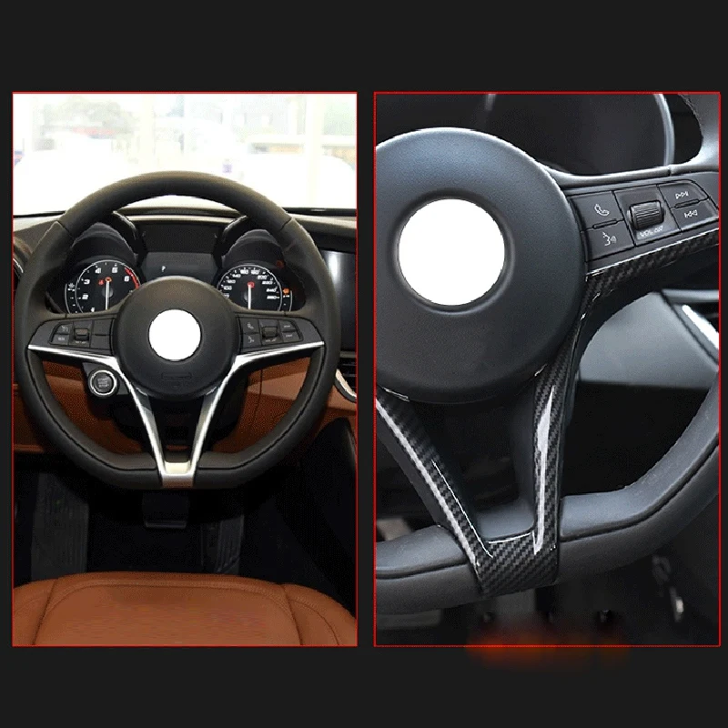 ABS углеродное волокно рулевое колесо рамка Накладка для Alfa Romeo Giulia