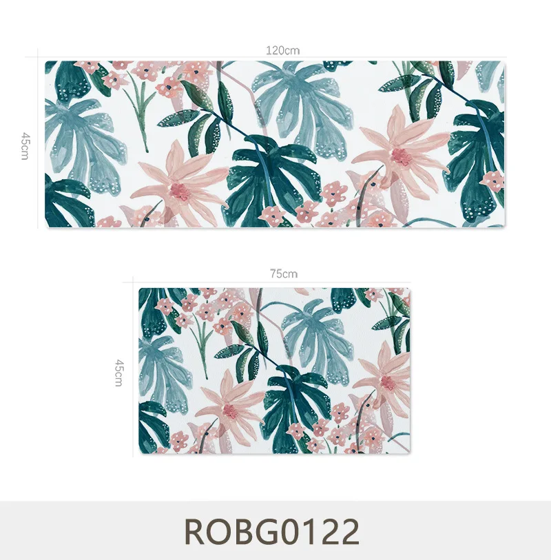 ROBG0122 Household PVC leather floor mat marble grain kitchen strip waterproof and antiskid mat bathroom rug and mat set bathroom carpet - Цвет: ROBG0122
