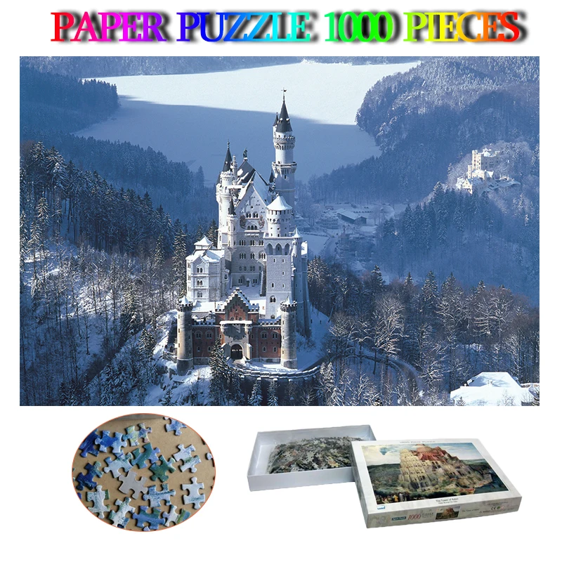 

Neuschwanstein Castle 1000 Pieces Paper Jigsaw Puzzle for Adults Famous Building Landscape Puzzles Toys Education Toys for Kids