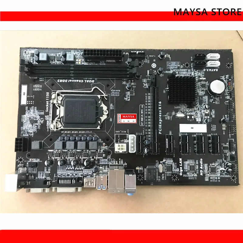 Добыча материнская плата H81P BTC 6GPU 6PCI-E H81A-BTC CF-H81A-BTC LGA 1150 DDR3 H81 PRO | Компьютеры и офис