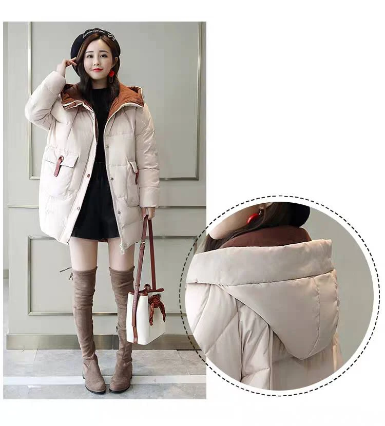 Новинка года; chaqueta de invierno para mujer de talla grande Parkas gruesas ropa de abrigo con capucha sólida abrigo femenin Delgado