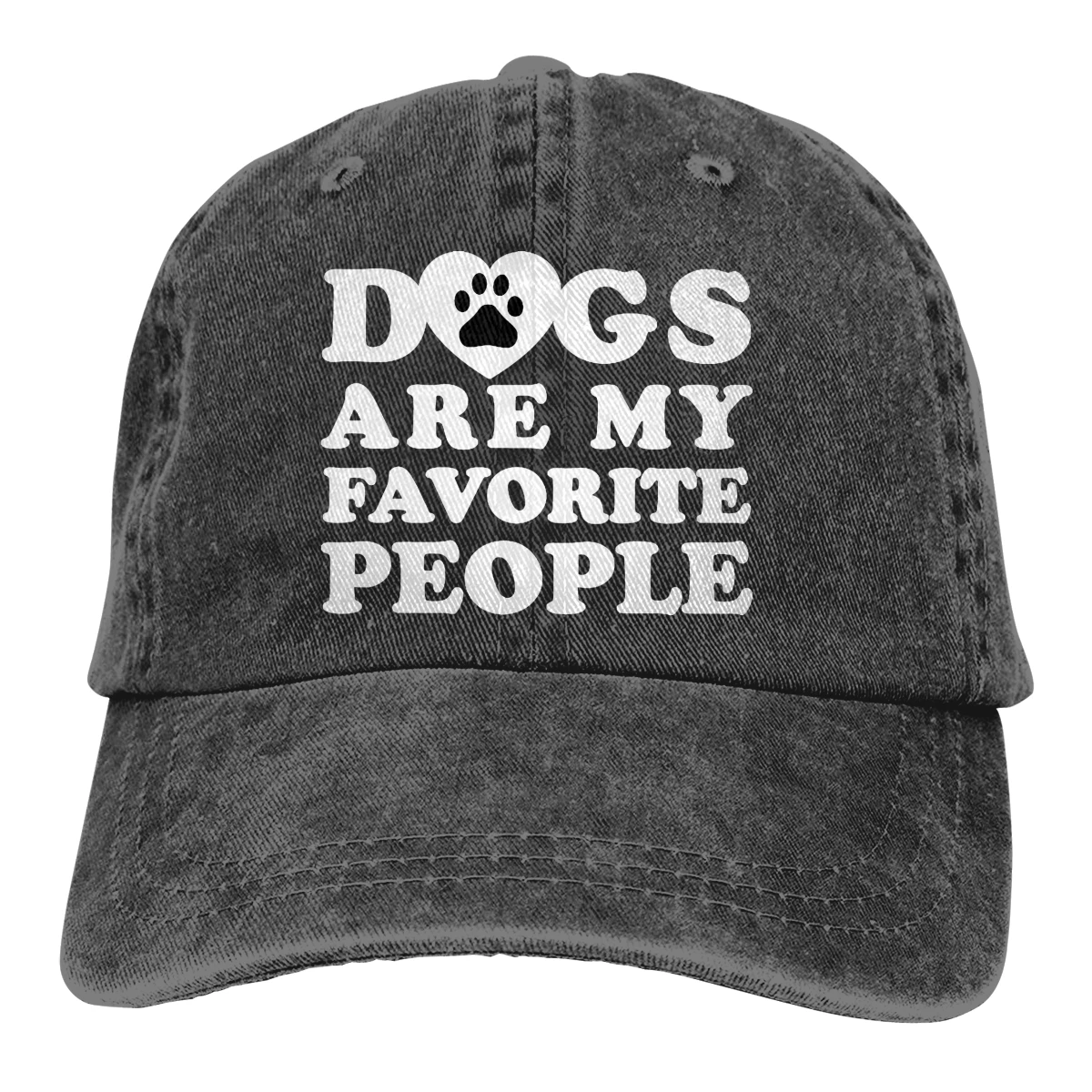 Собаки мои любимые люди Casquette черный унисекс Мужские Женские джинсовые бейсболка с ремешком кепки Регулируемый Гольф папа шляпа