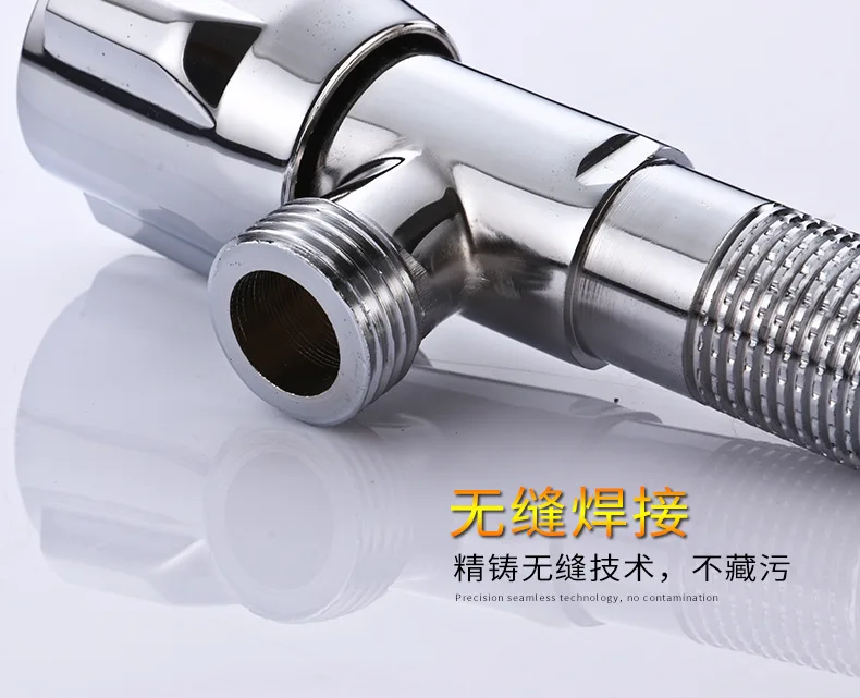 Angle Valve Manufacturers Direct Selling Copper Tri-Phone Body Thick Explosion-Proof Triangle Valve Water Stop Valve Chamber Pot