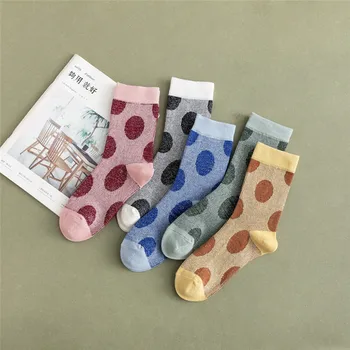 

Fashion Big Dot Cute Socks Women Preppy Style Japanese Koren Style Funny Socks Autumn for Ladies Cotton Preppy Style