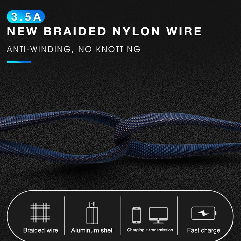 EKDME крепкий нейлоновый плетеный кабель type C USB для samsung кабель 1 м 2 м 3.5A провод для быстрого заряда type-C кабель для зарядки телефона для Xiomi