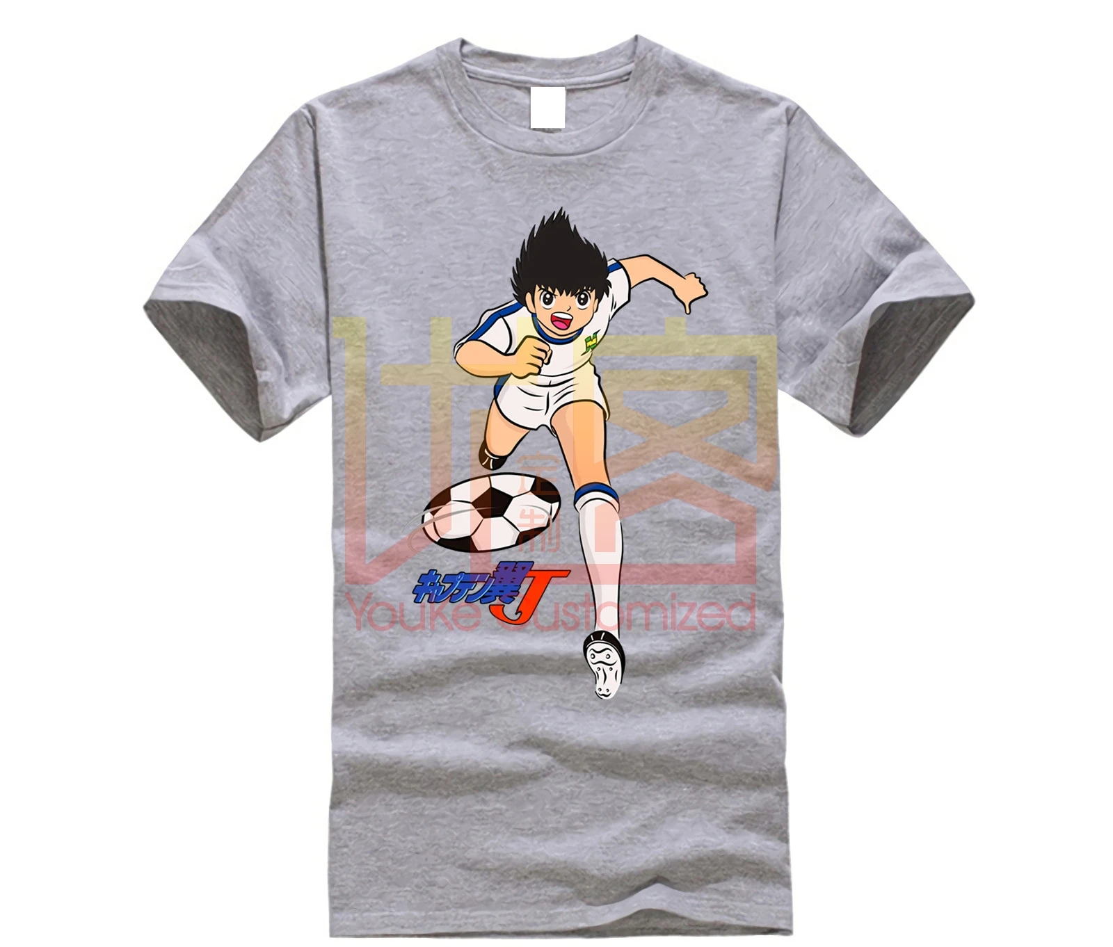 Captain Tsubasa T Shirt Man Cool Ozora Anime Round Collar Graphic Cotton Camiseta | Мужская одежда