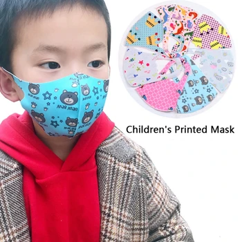 

2020 Random Color Kids Washable Cute Print Mask Fashion Anti-Haze Anti-Dust Skin-friendly Comfortable MouthMask For Girl And Boy