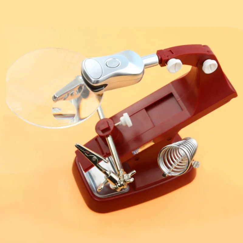 

Hot 1PC Table Magnifying Glass 360 Rotating Desk USB Welding Repair Magnifier Lamp Holder Soldering Clip LED Loupe for RC Drone