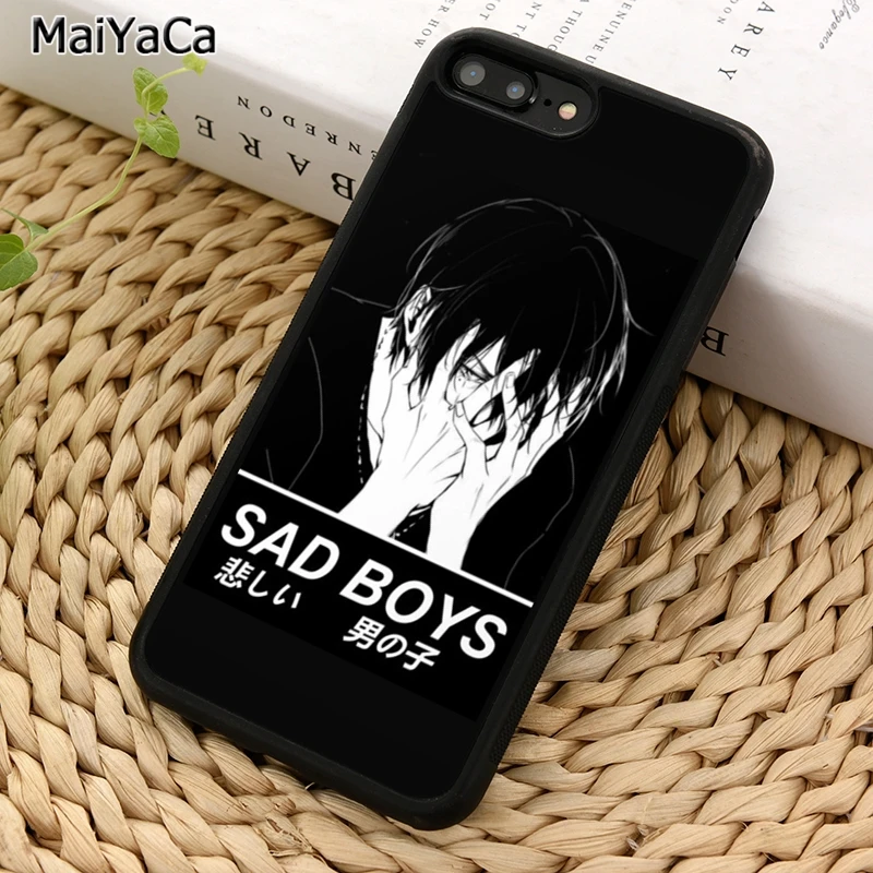 Maiyaca Sad Japanese Anime Aesthetic Phone Case For Iphone 5 6s 7 8 Plus 11 12 13 Pro X Xr Xs Max Samsung Galaxy S8 S9 S10 Phone Case Covers Aliexpress
