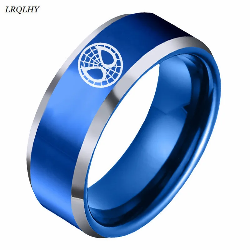Мода Marvel кольцо Мстителей аниме связанные с человеком-пауком символы кольцо на палец Трендовое простое титановое металлическое ювелирное изделие милые подарки