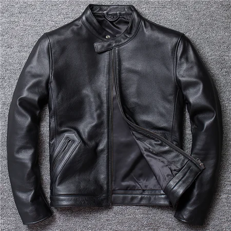 Sheepskin Мужская куртка из коровьей кожи и овчины, черная брендовая Куртка North Wind, мужское пальто из натуральной кожи, большие размеры 5XL, пальто A925 - Цвет: Sheepskin