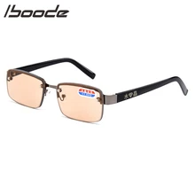 IBOODE мужские и женские очки для чтения es квадратные полурамки пресбиопические очки женские мужские стеклянные линзы металлические очки для дальнозоркости