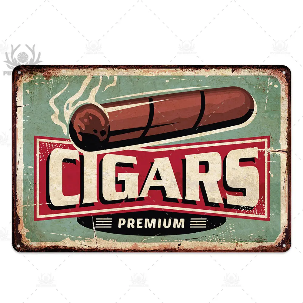 Сигары старинный оловянный знак табак металлический знак Настенный декор для сигарного магазина металлическая пластина - Цвет: TH0051