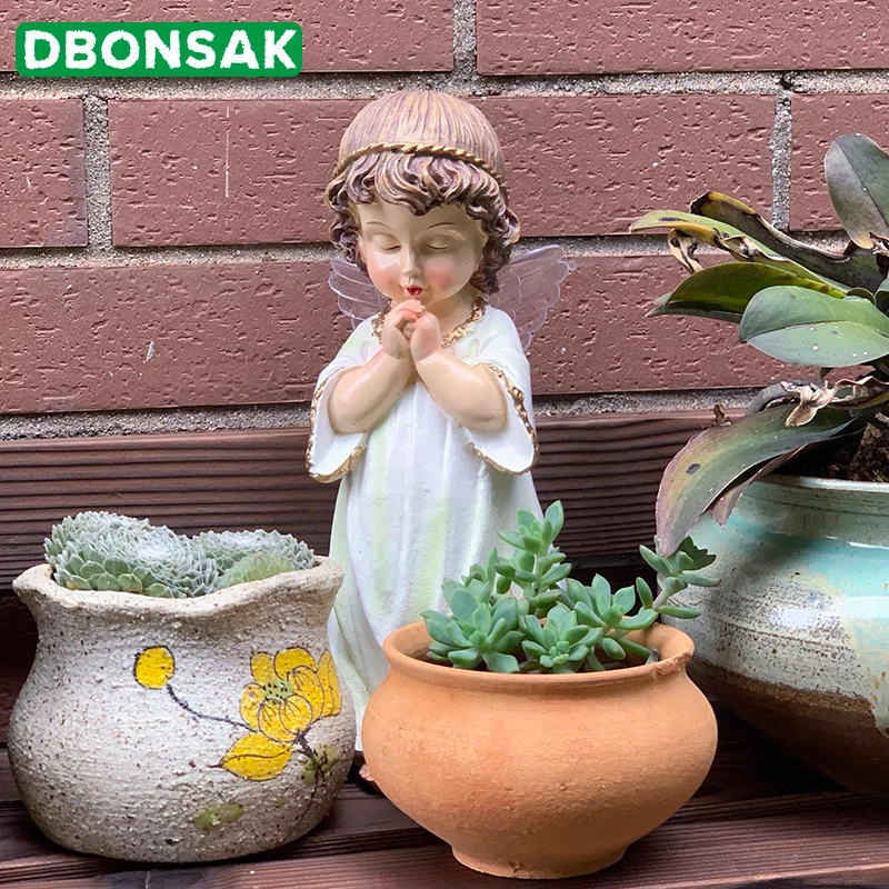 Украшение для девочки-ангела, украшение для маленькой куклы-ангела, скульптура ангела из смолы, украшение для дома, сада, балкона, детского сада