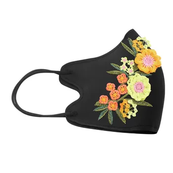 

Embroidery Faceshield Unisex Cotton Face Maskswashable And Reusable Facemask PM2.5 Cloth Maske Floral Breathable Magic Bandana