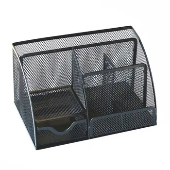 

7 Storage Multi-functional Desk Organizer Mesh Metal Pen Holder Stationery Container Caddy Office School Supplies