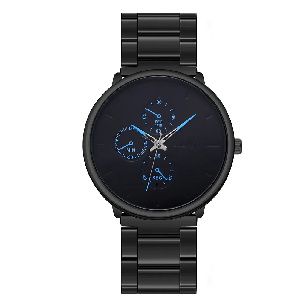 Топ бренд Роскошные мужские часы Бизнес Мужские наручные часы сплав наручные часы с ремешком-сеткой простые поддельные три глаза повседневные часы Reloj Hombre#10