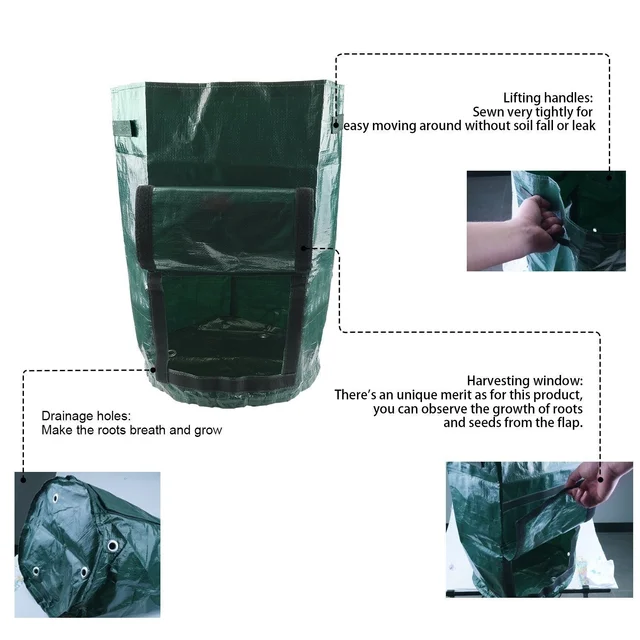 4 Méretű Növénynövekedés Táskák Otthoni Kerti Szerszámok Burgonya Edény Zöldségmag Termelő Függőleges Táska Palántákhoz - Image 6
