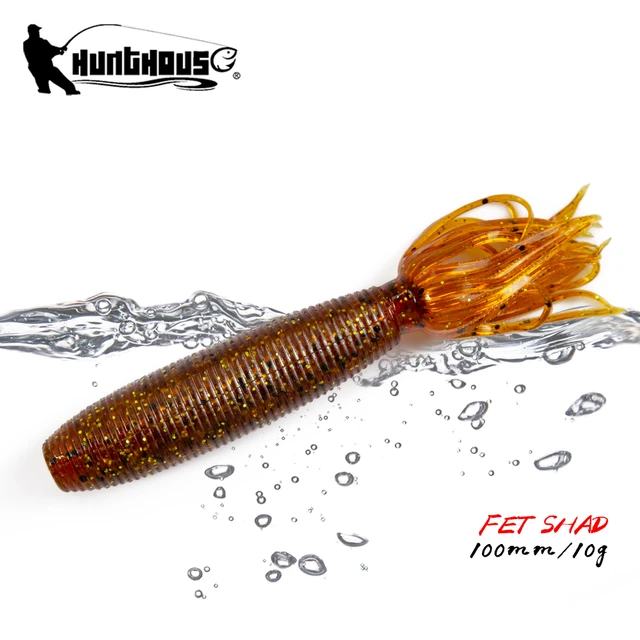 Hunthouse Fat Ika Soft Fishing Lure 100mm 10g 4Pcs/Bag Easy Shiner Shad  Bait Silicone Swimbait