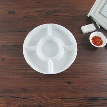 

9 Inch 23 x 2.8 5-Compartment Melamine Food Storage Tray Dried Fruit Snack Plate Appetizer Serving Platter for Candy Pastry Nuts