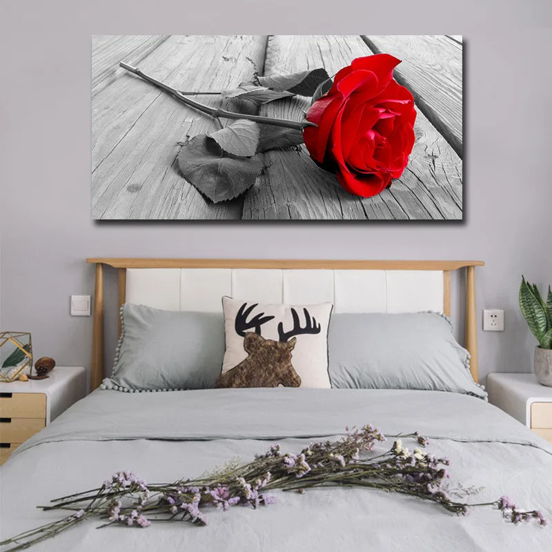 

Canvas Painting Red Rose Posters and Prints Art Wall Picture Living Room Bedroom Decoration Home Design decoracion hogar moderno