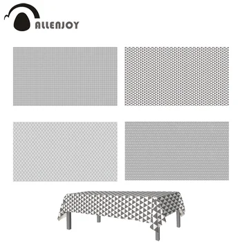 

Allenjoy Home Textile Gray White Step and Repeat Geometric Pattern Tablecloths Simple Modern Living Room Waterproof Table Cover