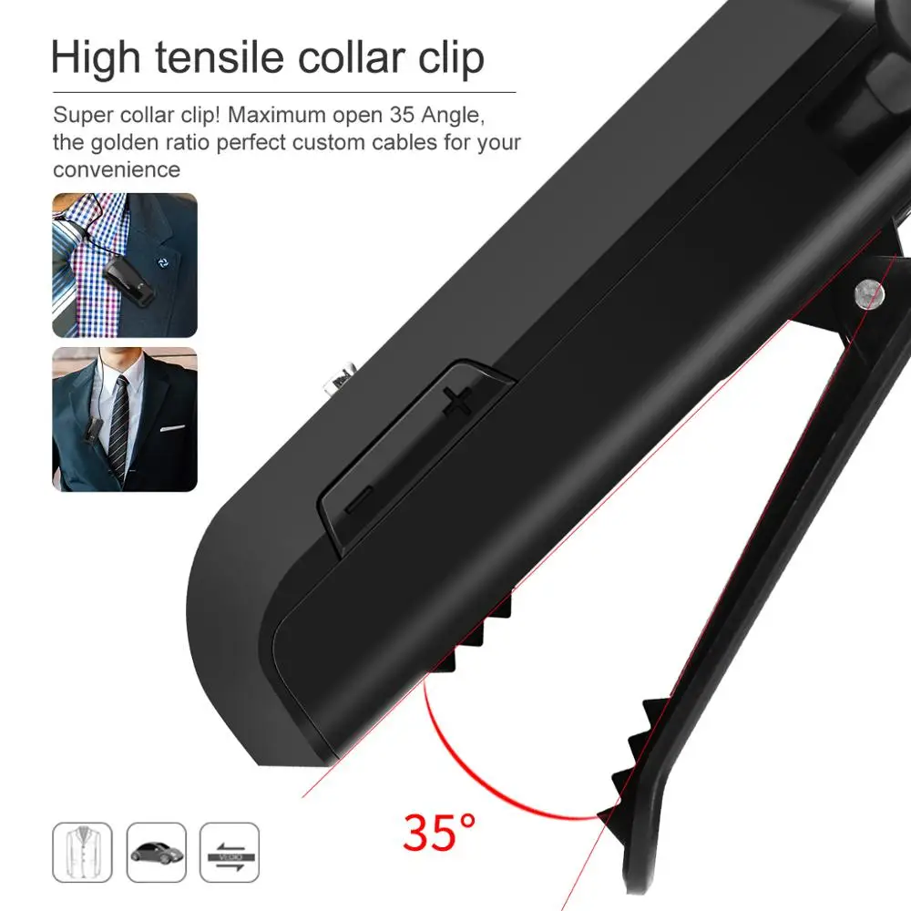 Newest Fineblue F990 Portable Business Wireless Bluetooth Headset Telescopic Type Collar Clip HD Sound Quality Earphone with Mic