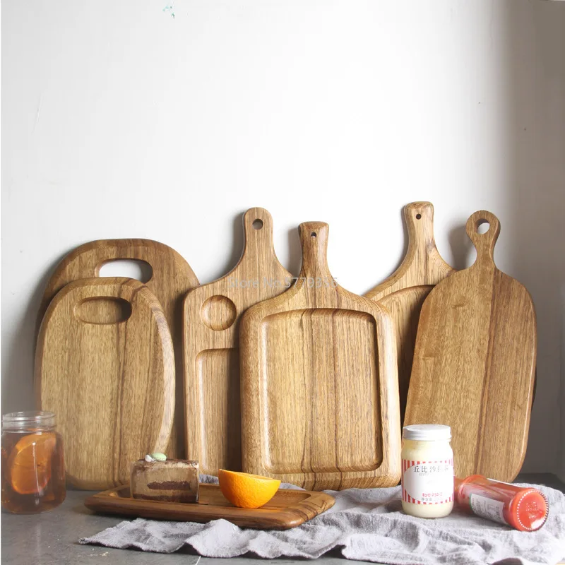 

Simple and Practical Solid Wood Tray Zebra Wooden Tray Household Bread Board Baking Pizza Tray Multifunctional Cutting Board