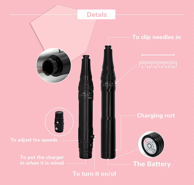 KZBOY Professional Microshading Machine Supplies Wireless PMU Pen Lips Eyebrow Tattoo Device Permanent Makeup Machine