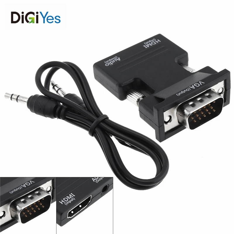 Hdmi To Vga Adapter Digital To Analog Audio Video Converter Cable For Pc Laptop Tv Box Projector Devices For Laptops Phones Vga Cables Aliexpress