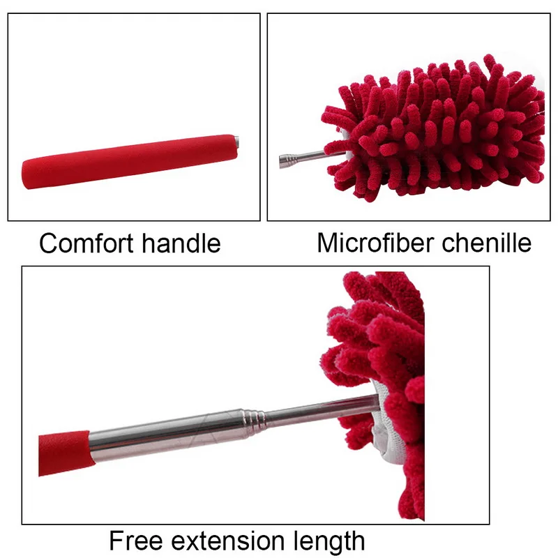 Щетка из микрофибра, выдвижная ручная щетка для очистки пыли, щетка для пыли для дома, кондиционер, чистка мебели для автомобиля